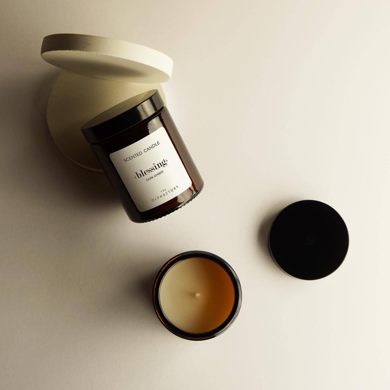 Geurkaars in glazen pot | Dark amber