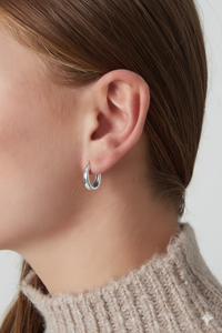 Oorbellen | Graceful mini hoops | Zilver