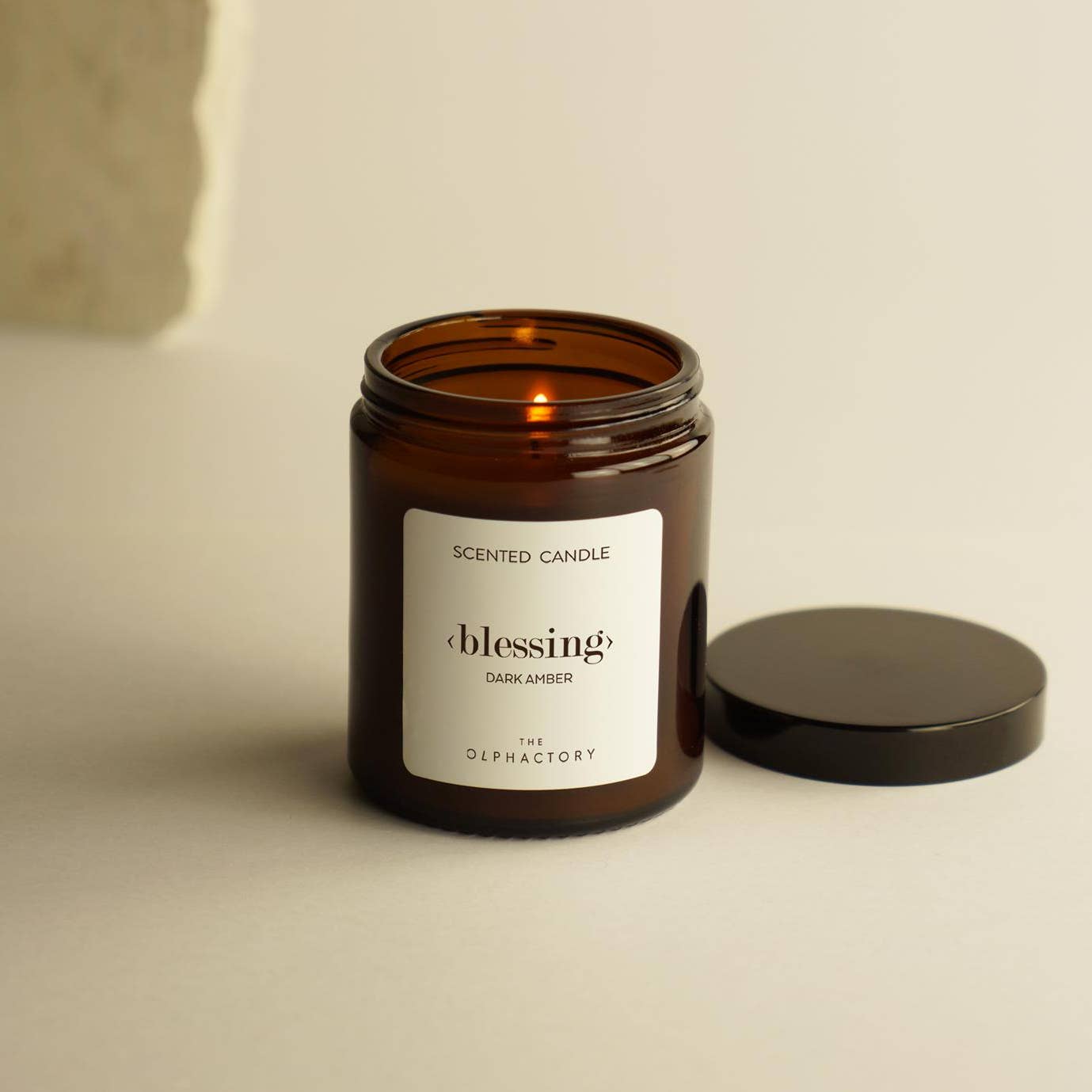 Geurkaars in glazen pot | Dark amber