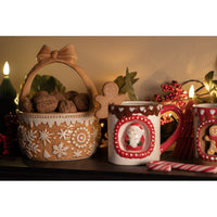 Keramieken kerstmandje | Bruin