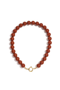 Necklace with large beads and front closure-15mm