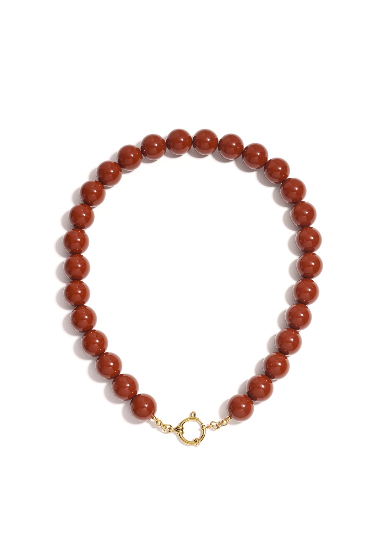 Necklace with large beads and front closure-15mm