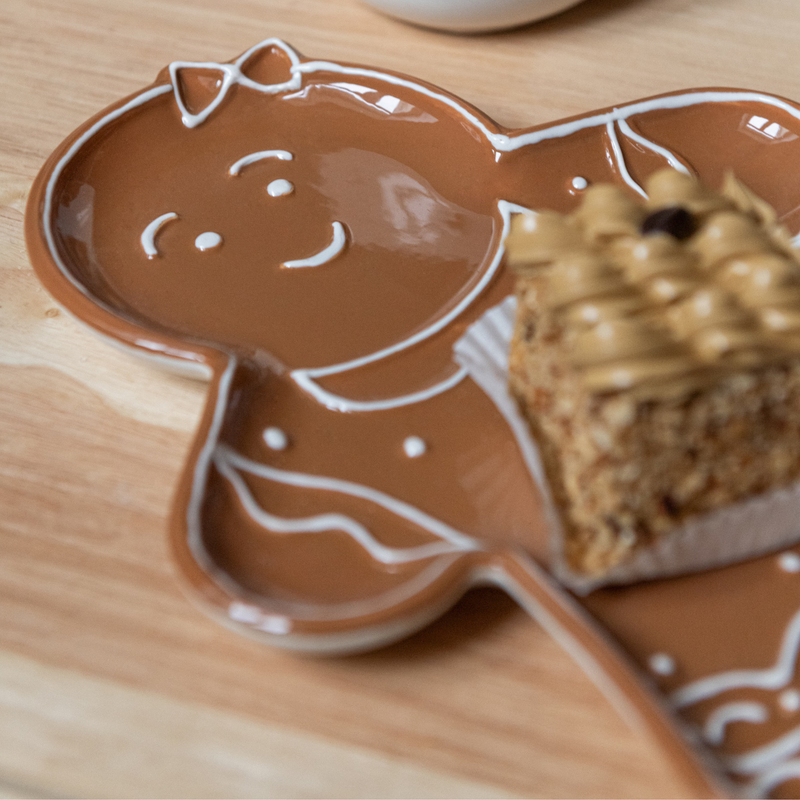 Serveerschaal in de vorm van een peperkoek meisje