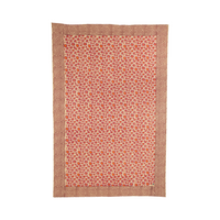 Katoenen plaid / tafelkleed in tote bag | Pink leopard