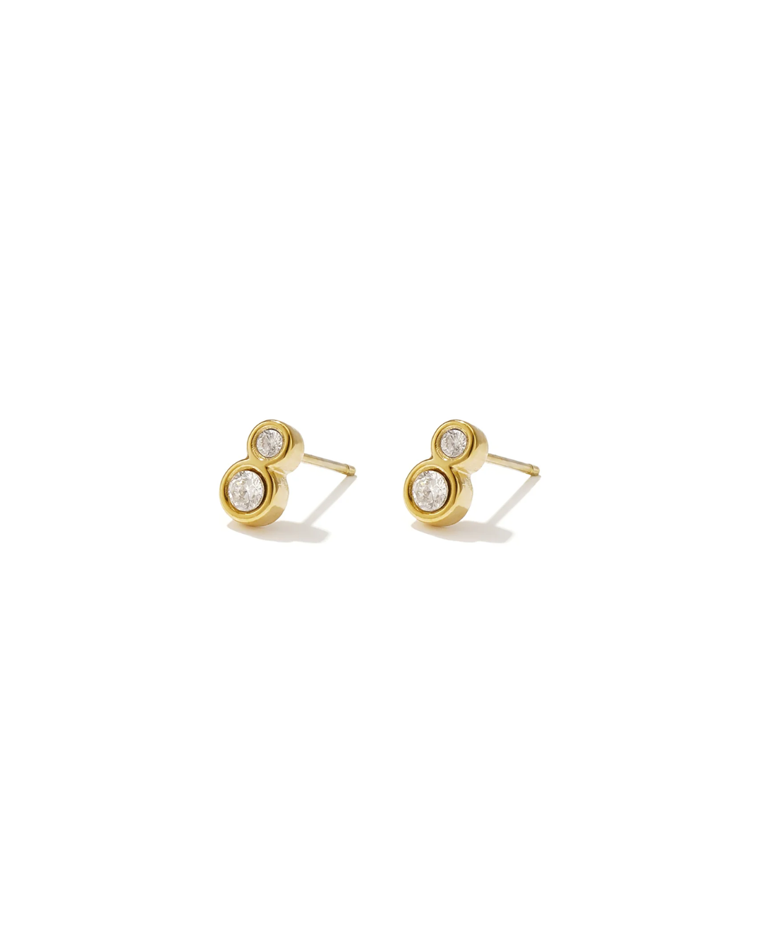 Oorbellen | Double dot | Goud & zilver