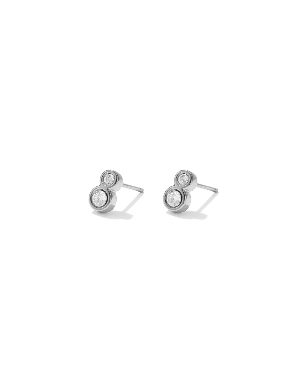Oorbellen | Double dot | Goud & zilver