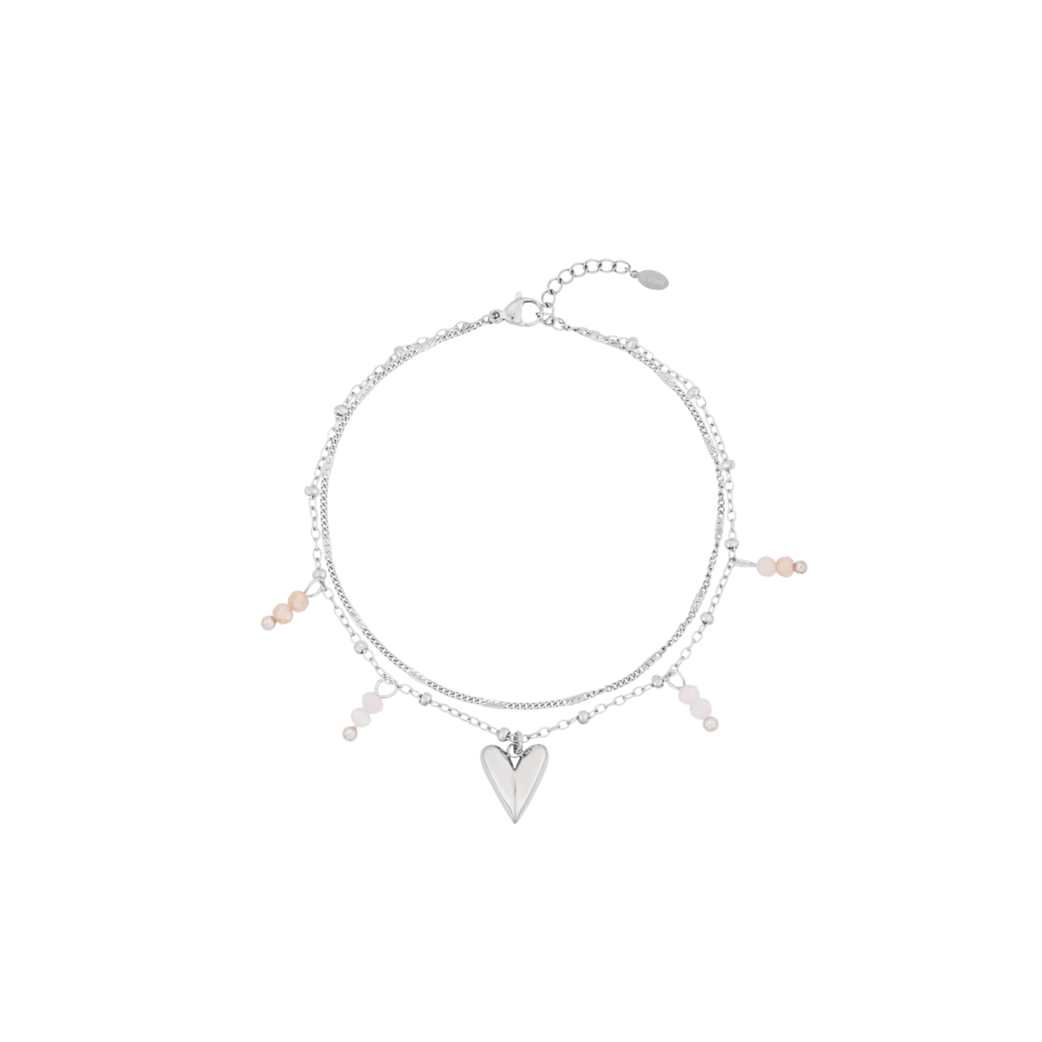 Pre-order | Dubbele armband | Heart | Zilver