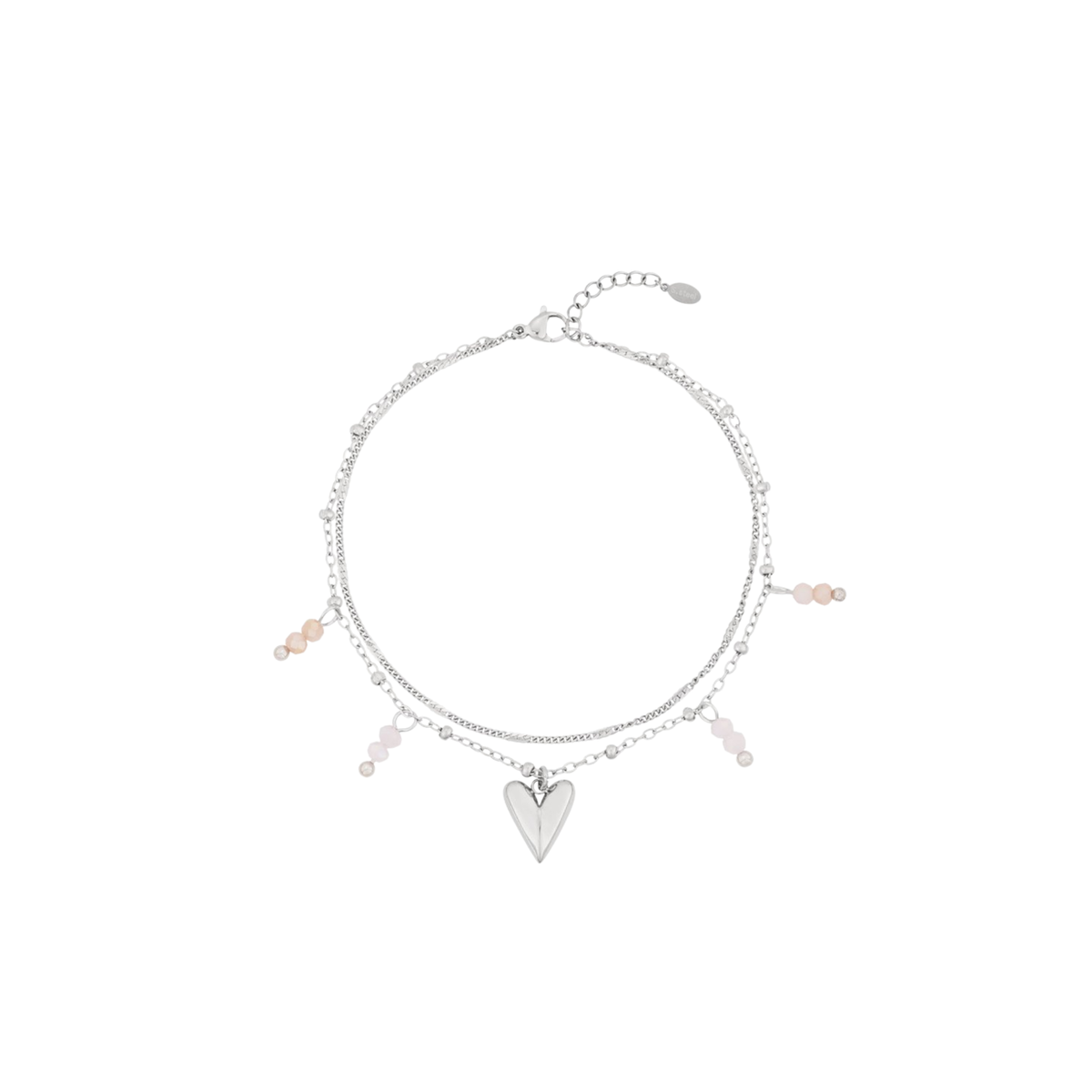 Dubbele armband | Heart | Zilver