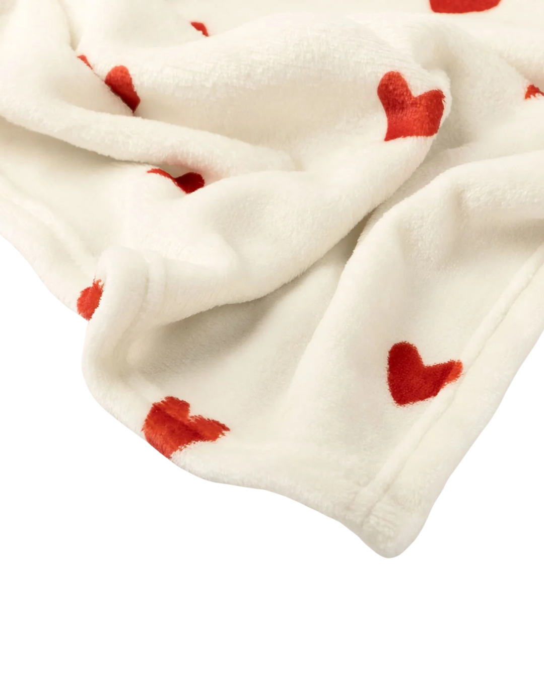 Plaid met hartjes | 140 x 180 cm | Snow white