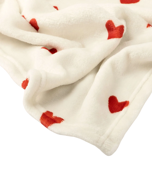 Plaid met hartjes | 140 x 180 cm | Snow white