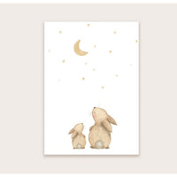 Wenskaart | Konijnen | Sterrenhemel