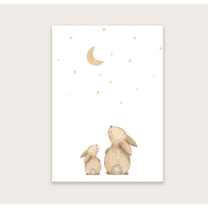 Wenskaart | Konijnen | Sterrenhemel