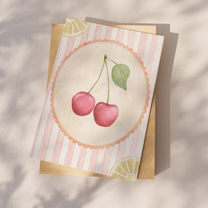 Wenskaart | Cherry & lemon