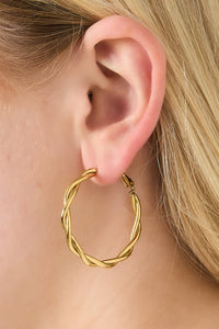 Oorbellen | Twisted hoop | Ø 4 cm | Goud