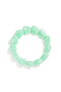Beaded bracelet with large heart beads