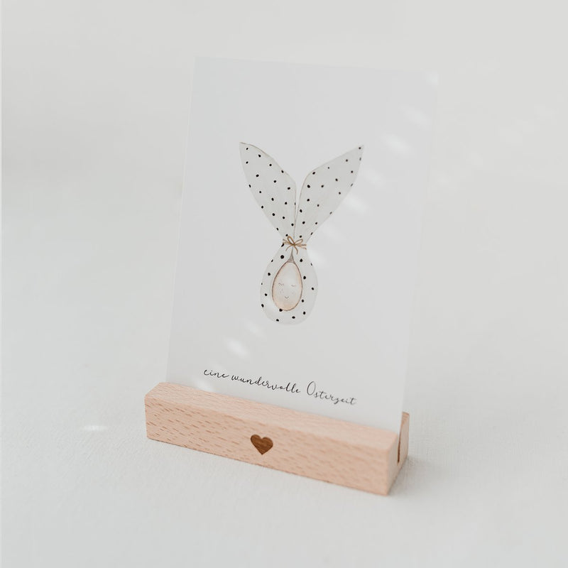 Houten kaarthouder | Set van 2 | Hart