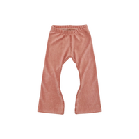 Flared broek | Brede rib | Clay pink