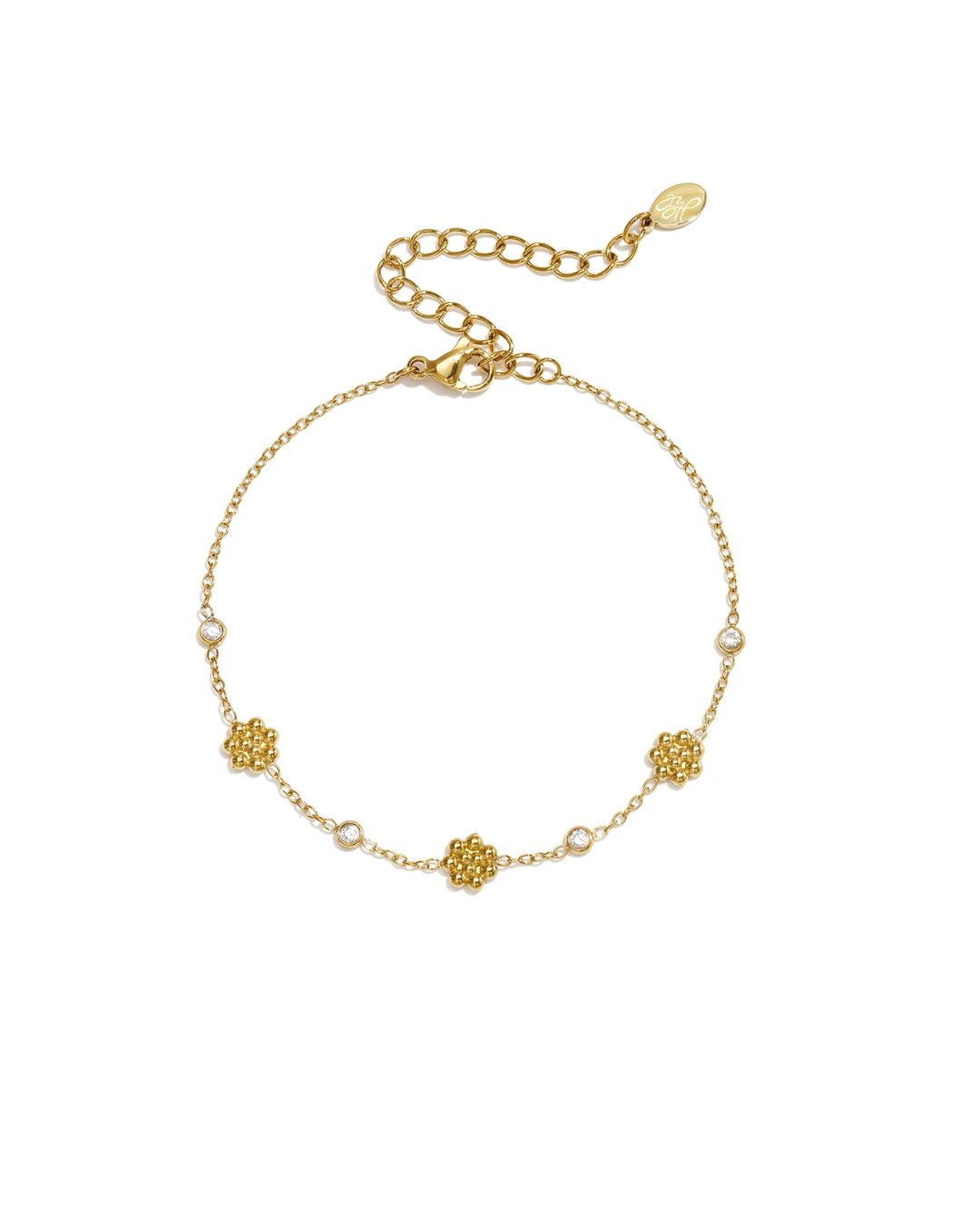 Armband | Floral link | Goud