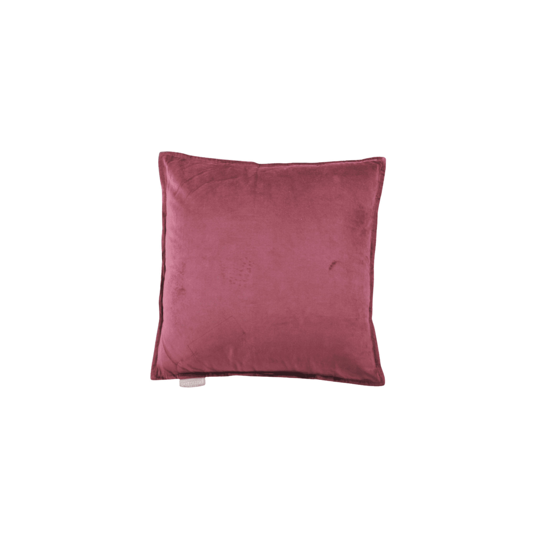 Zacht velvet sierkussen van Goround Interior in een warme burgundy kleur. Het kussen heeft een afmeting van 45 x 45 cm.