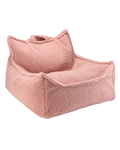 Kinder zitzak | Vierkant | Roze teddystof