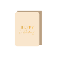 Enkele kaart | Happy birthday | Goudfolie