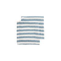 Hydrofieldoek | 30 x 30 cm | Fat stripe | Jeans blue | Set van 2