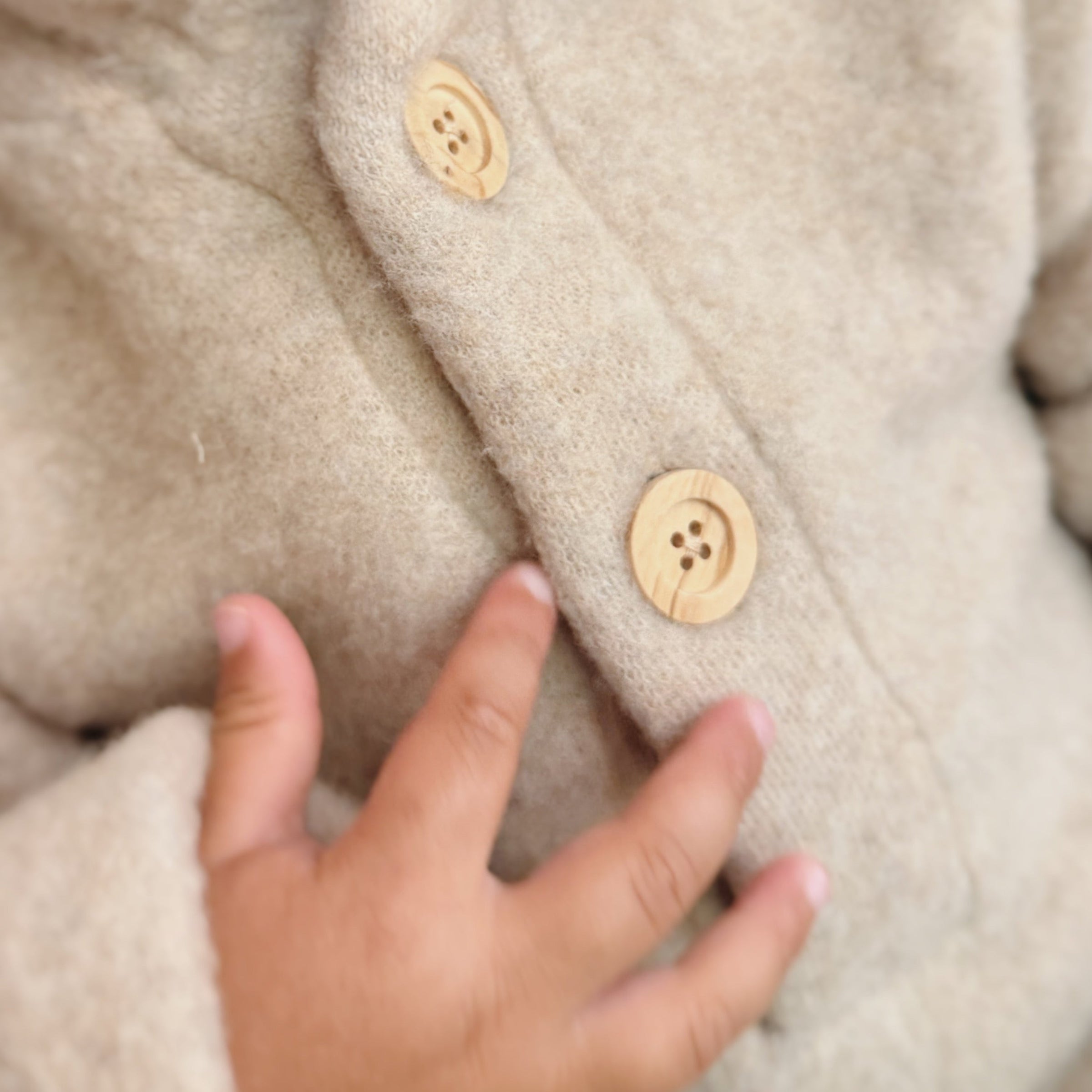 Merinowollen jasje Novy | Beige | Maat 62/68