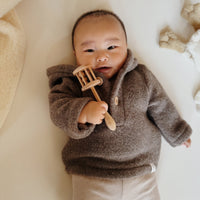 Merinowollen jasje Novy | Bruin | Maat 62/68