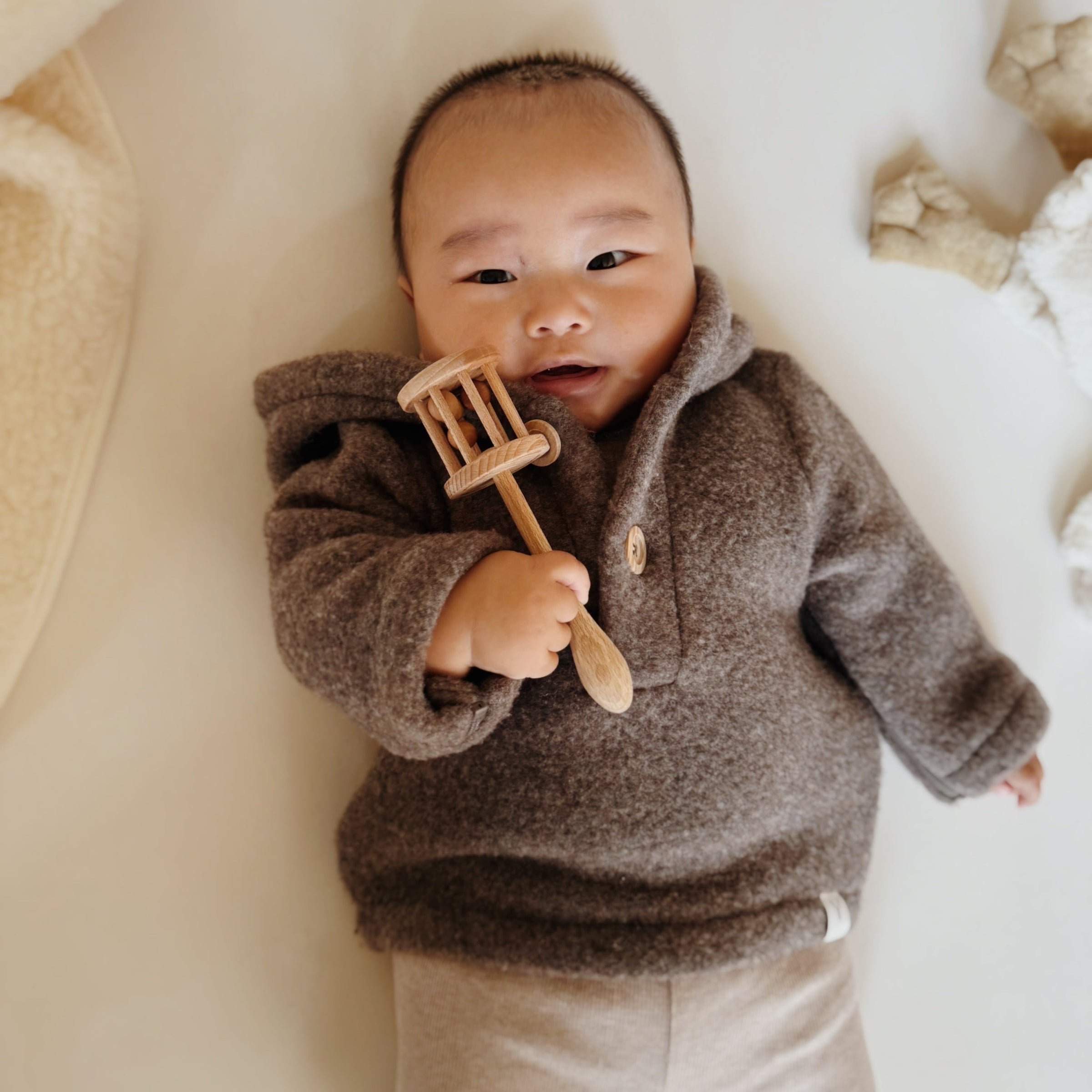 Merinowollen jasje Novy | Bruin | Maat 62/68