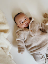 Merinowollen jasje Novy | Beige | Maat 62/68