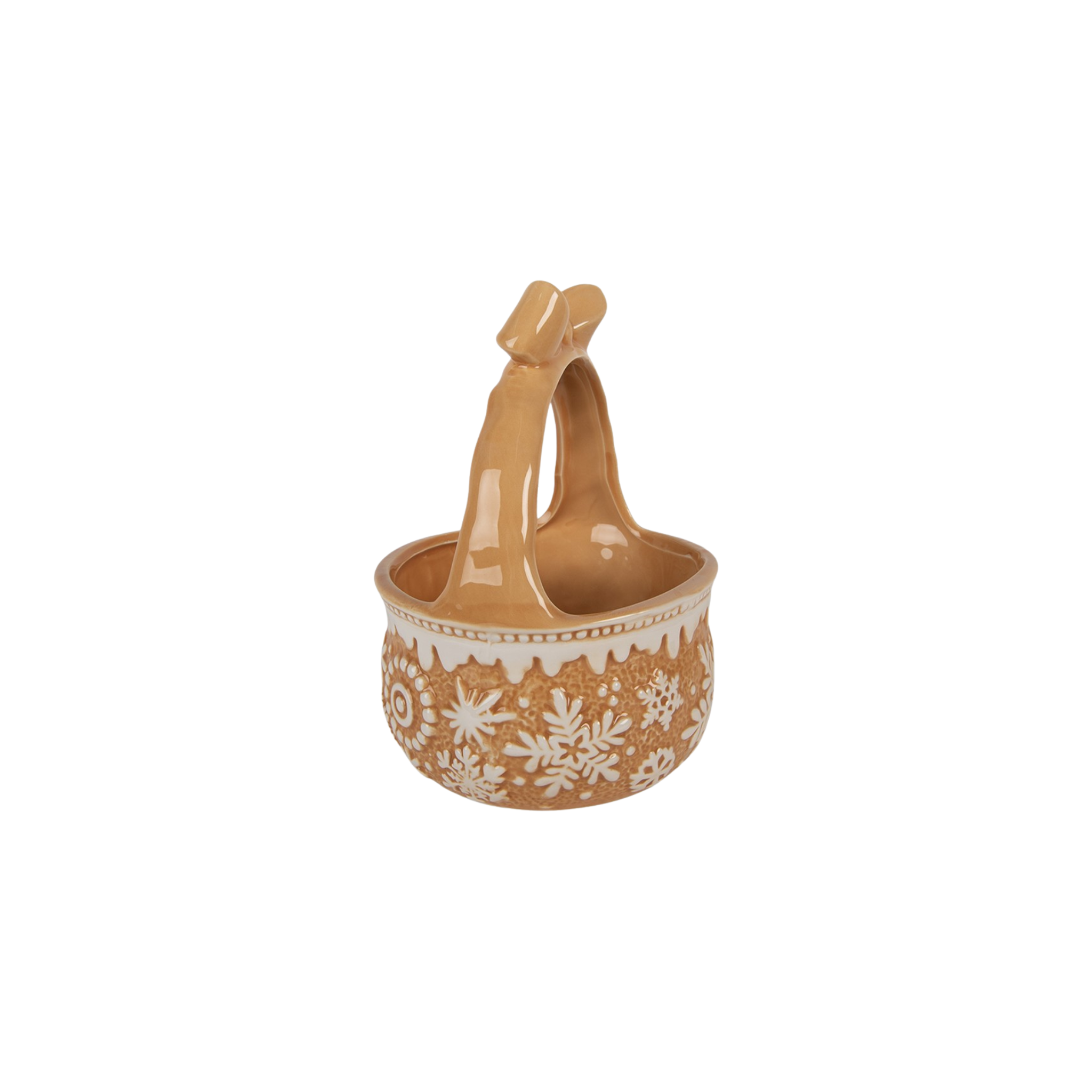 Keramieken kerstmandje | Bruin