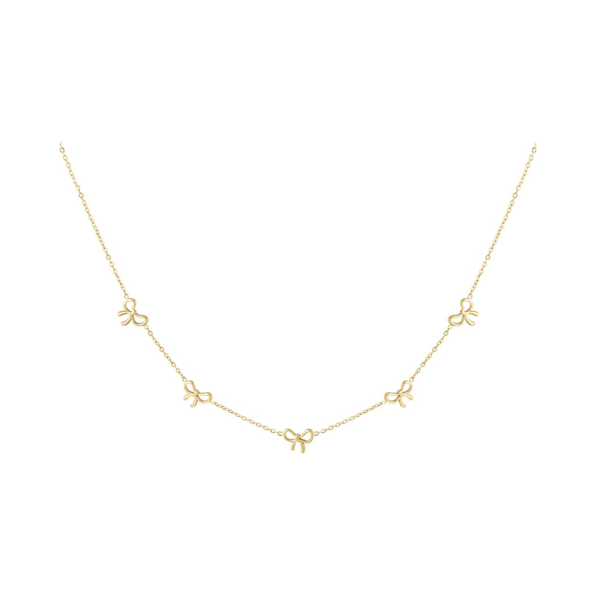 Ketting | Charming bows | Goud