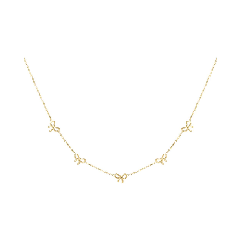Ketting | Charming bows | Goud