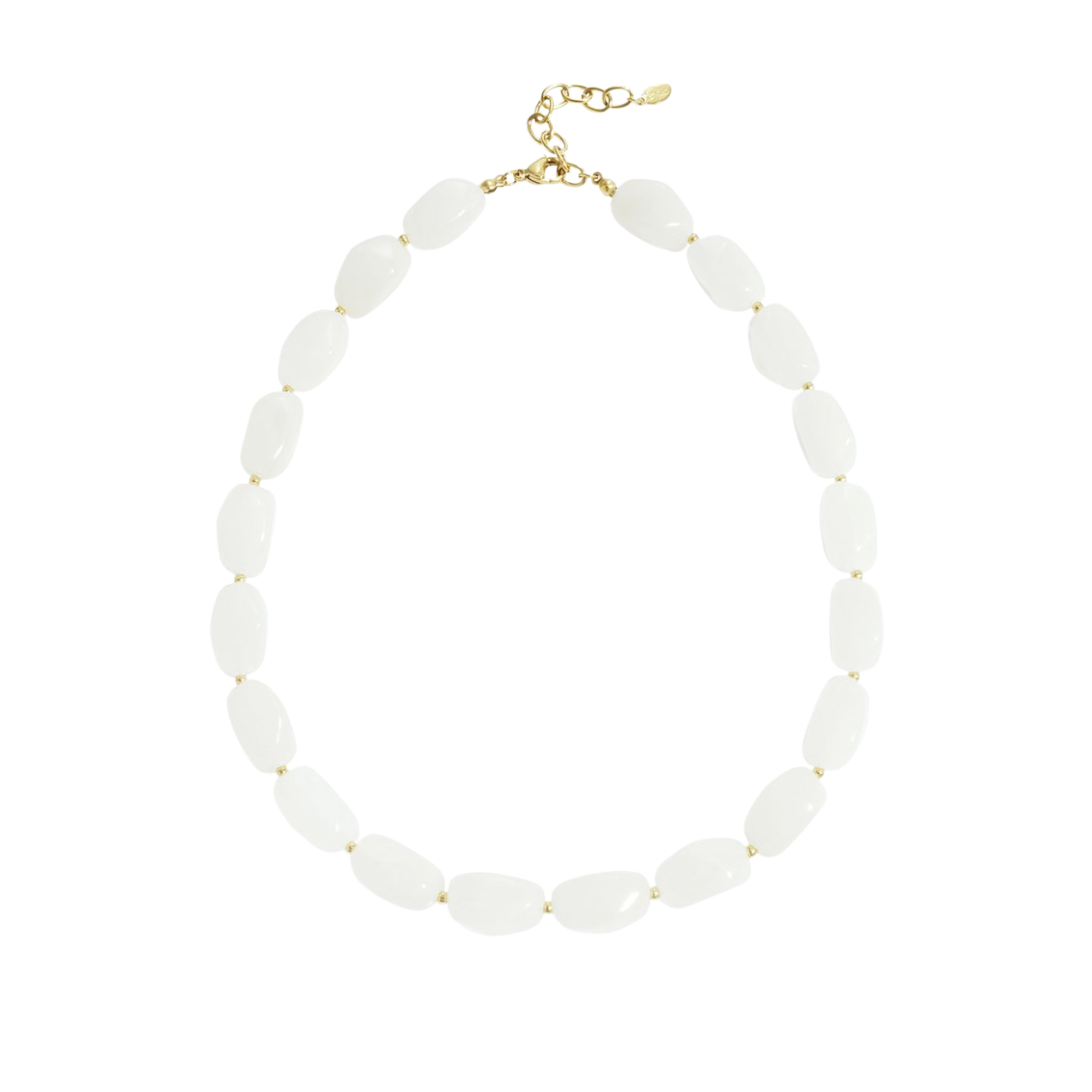 Ketting | Irregular stone | Gebroken wit