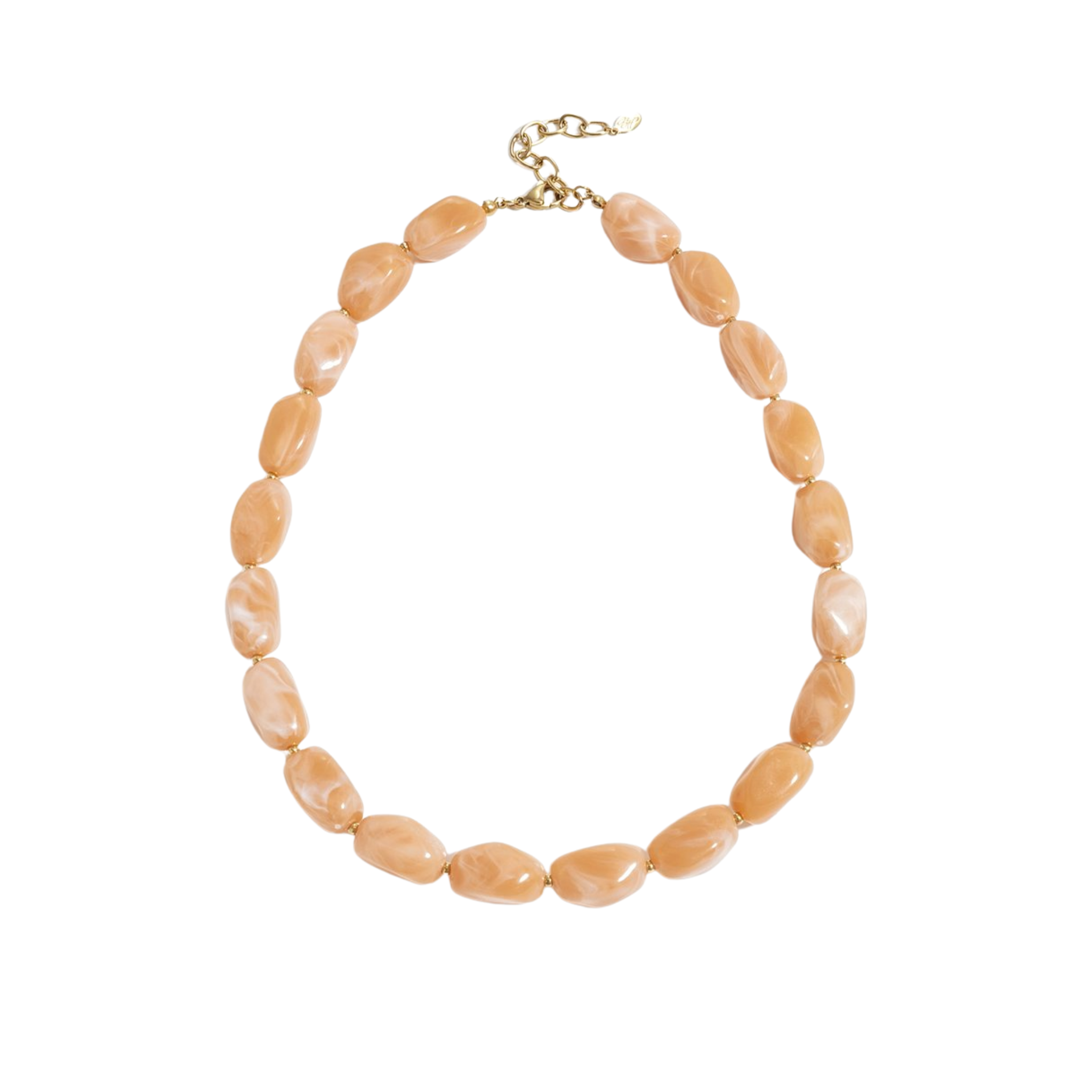 Ketting | Irregular stone | Peach