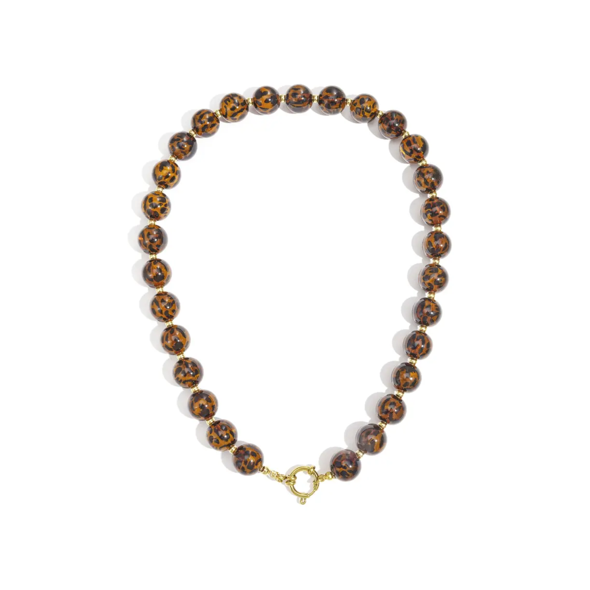 Kralenketting | Leopard | Bruin & goud