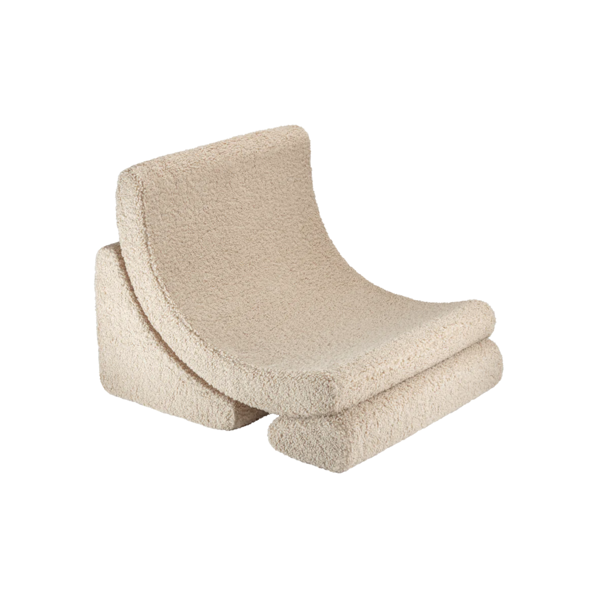 Kinder loungestoel Moon | 3-delig | Beige teddystof