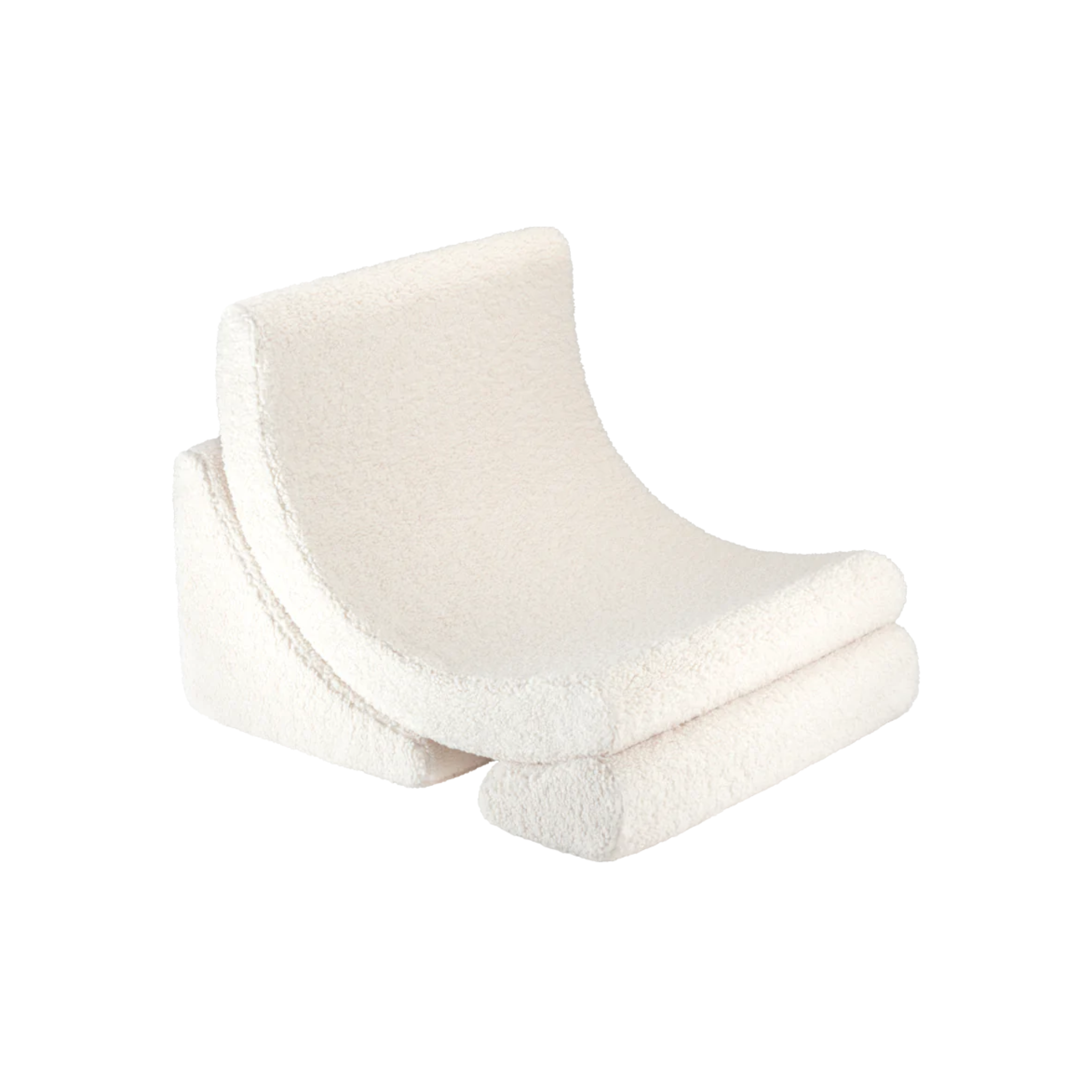 Kinder loungestoel Moon | Teddy stof | Crème