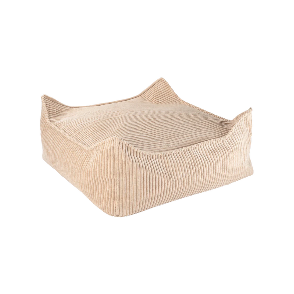Ribstof poef | 60 x 60 cm | Brown sugar