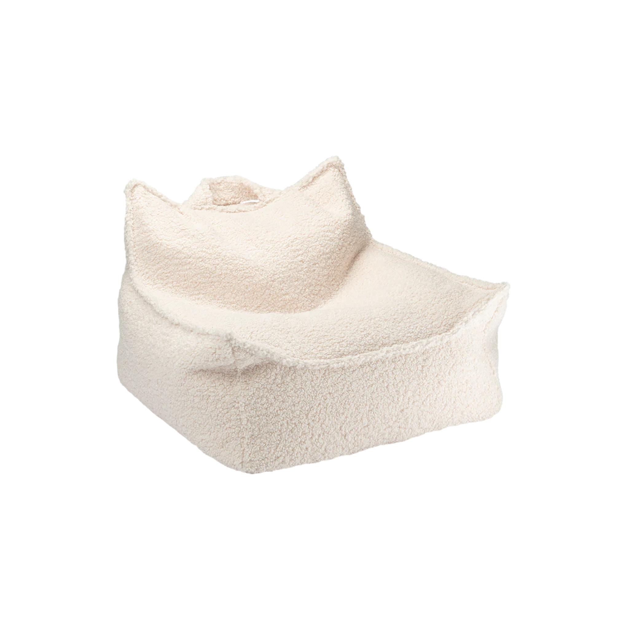 Kinder zitzak | Vierkant | Crème teddystof