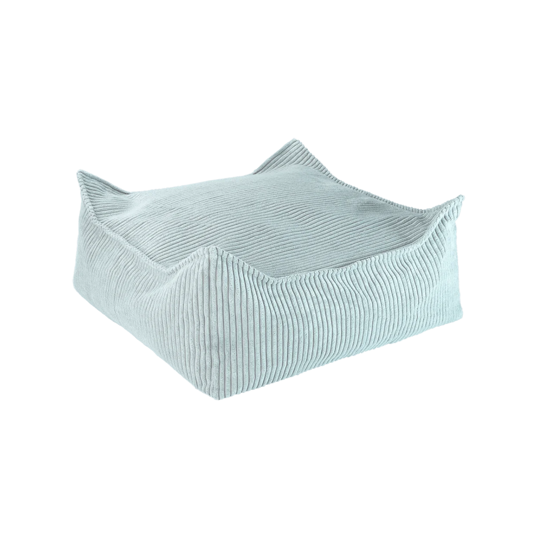 Ribstof poef | 60 x 60 cm | Peppermint green