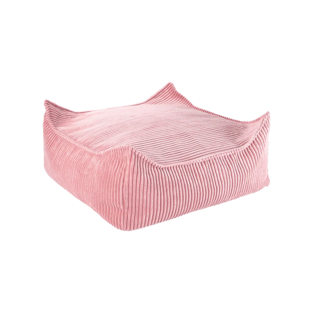Ribstof poef | 60 x 60 cm | Pink mousse