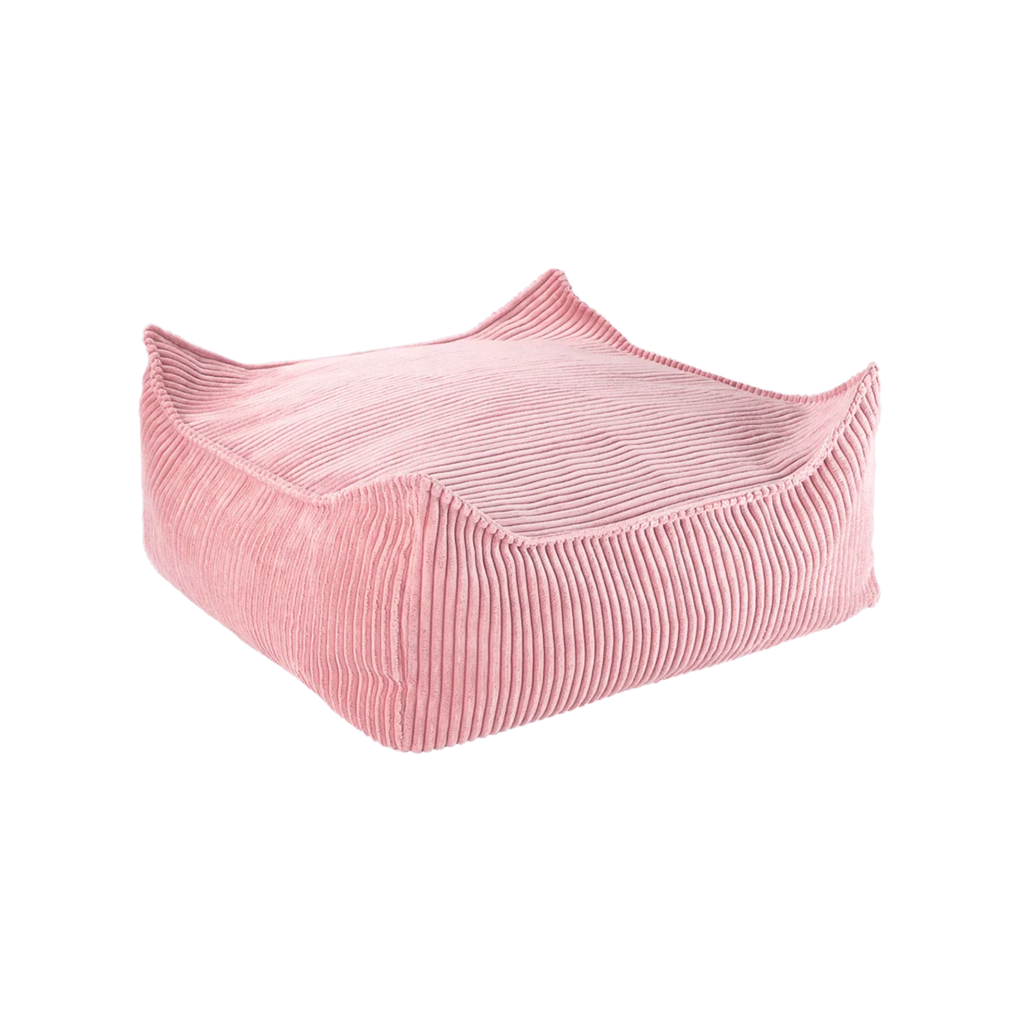 Ribstof poef | 60 x 60 cm | Pink mousse