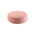 Lage ronde poef | Ø 65 cm | Roze teddystof