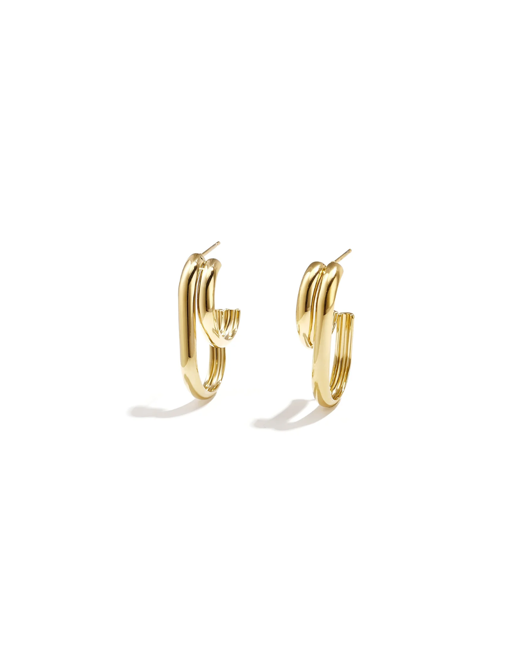 Oorbellen | Layered loop | Goud & zilver