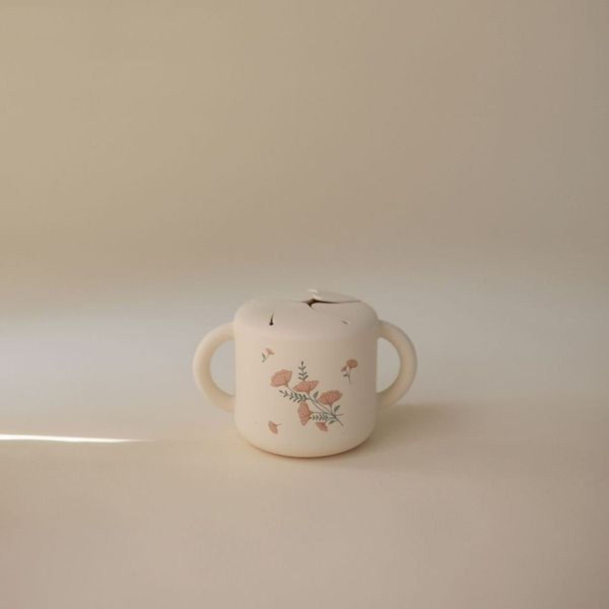 Siliconen snackbeker | Pink flowers