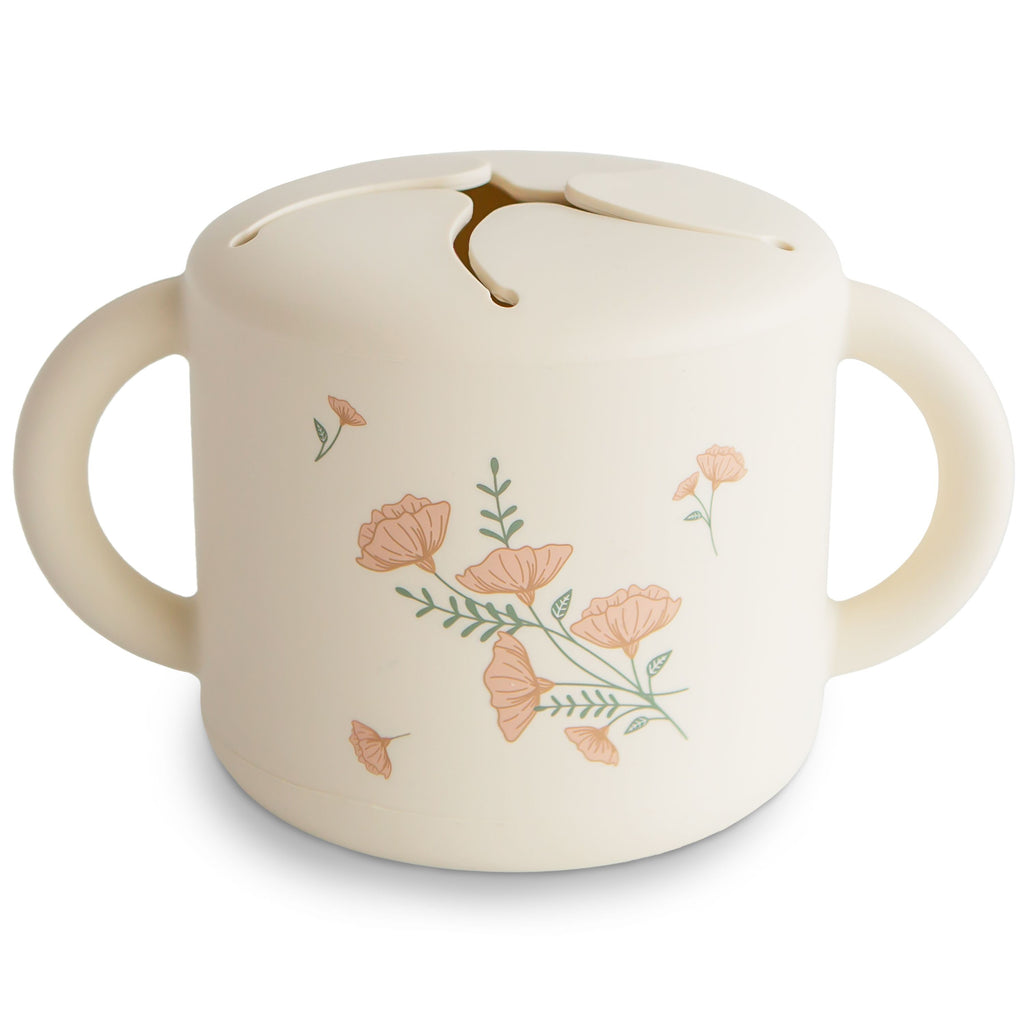 Siliconen snackbeker | Pink flowers