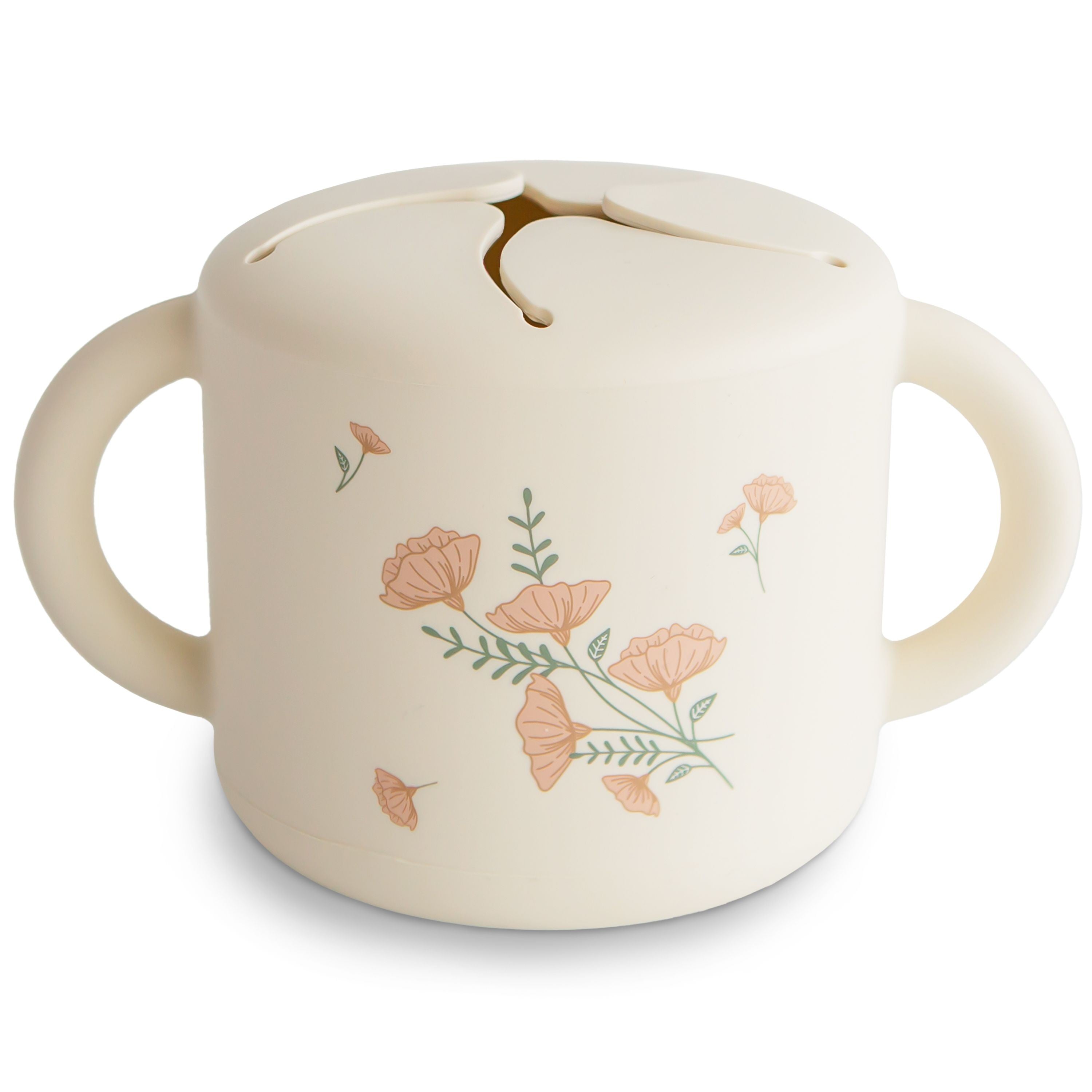 Siliconen snackbeker | Pink flowers