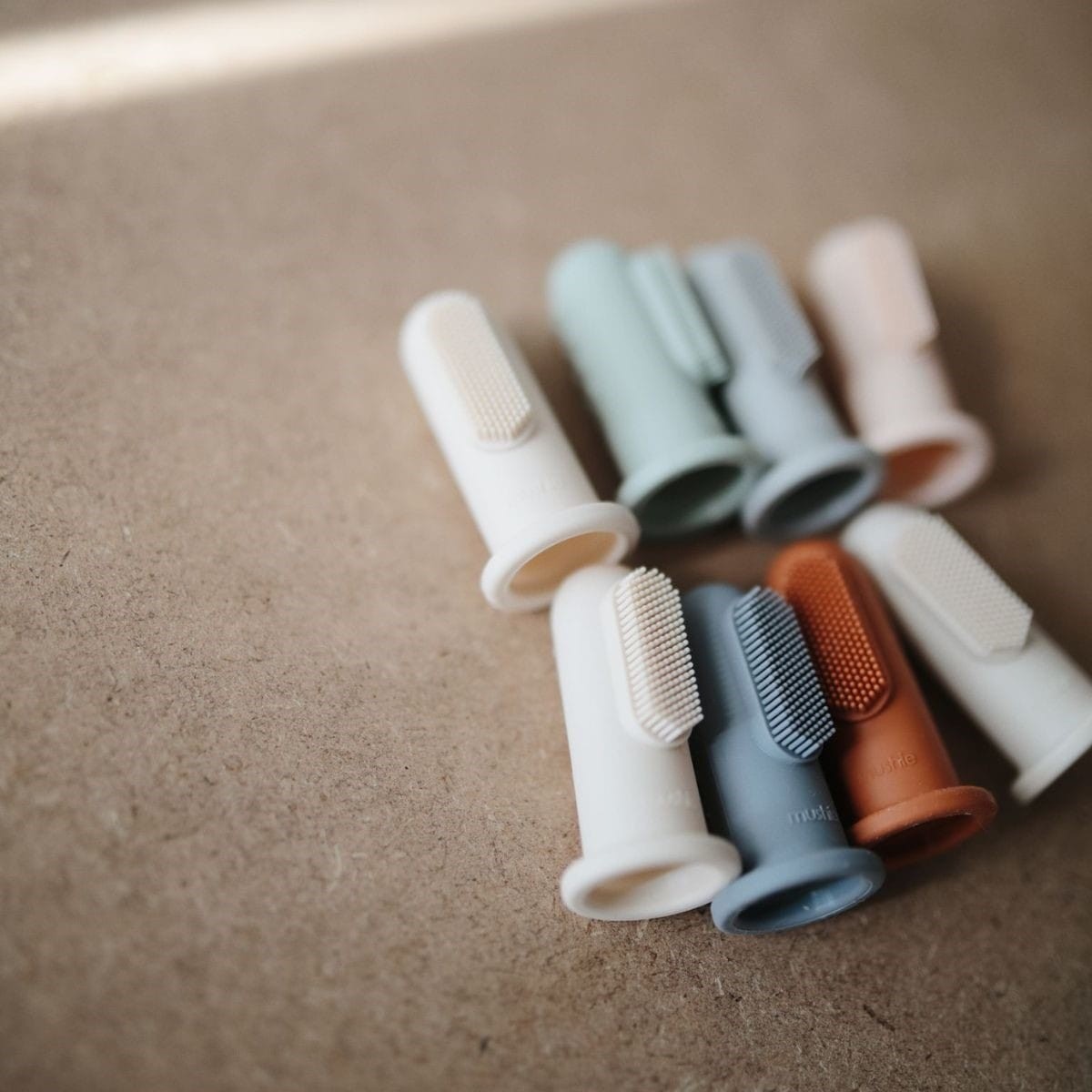 Vingertandenborstel | Blush & shifting sand | Set van 2