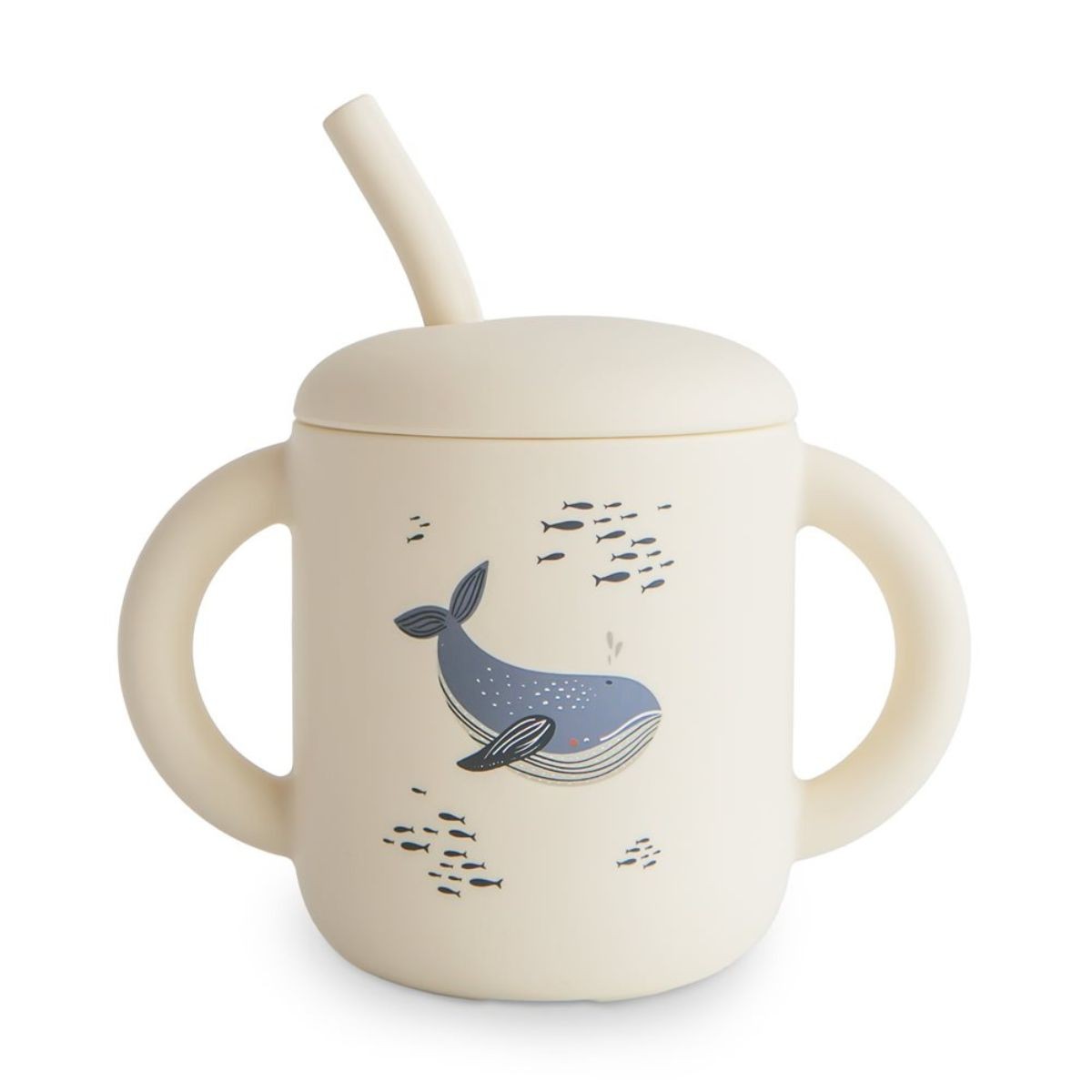 Siliconen training drinkbeker met rietje | Whales
